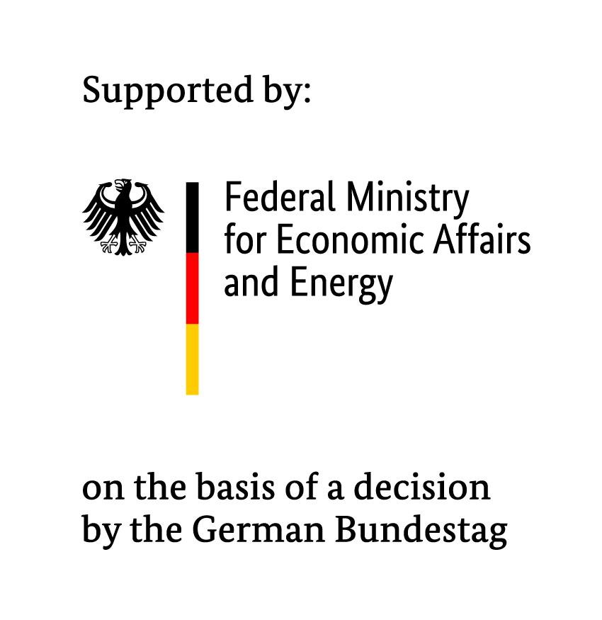 Gefördert durch das Bundesministerium für Wirtschaft und Energie aufgrund eines Beschlusses des Deutschen Bundestages